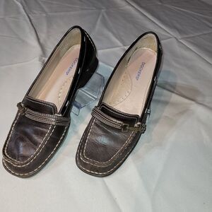 Dockers Leather Dk Brown Shoes Loafers Size 7.5 EUC